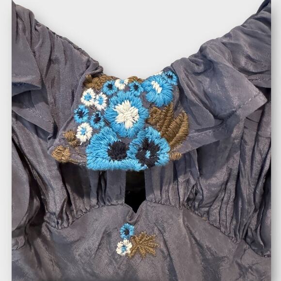 Free People Bali Santa Cruz Ruffle Midi Dress Size Large - Picture 8 of 13